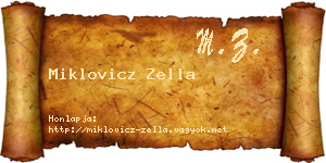 Miklovicz Zella névjegykártya